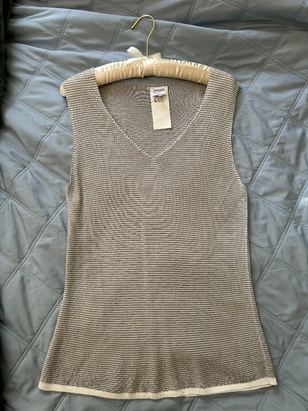 Armani Collezioni Silk Gray Women's Tank Top